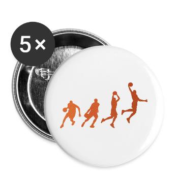 Basketball Spieler Dunking Basketballer Silhouette - Buttons groß 56 mm (5er Pack) - Weiß - Vorne