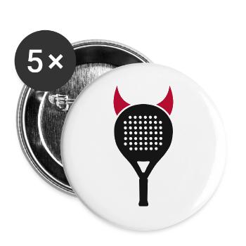 Padelspieler Padeltennis Teufelchen Mädchen Padel - Buttons groß 56 mm (5er Pack) - Weiß - Vorne