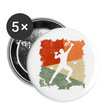 Bergsteiger Klettern Kletterer Bouldern - Buttons groß 56 mm (5er Pack) - Weiß - Vorne