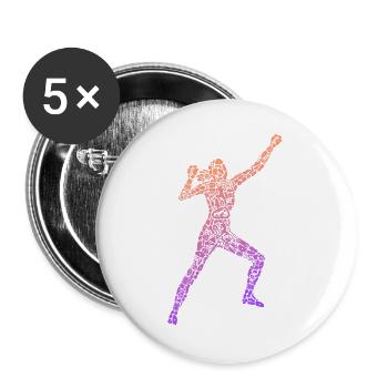 Klettern Symbole Bouldern Frauen Mädchen Climbing - Buttons groß 56 mm (5er Pack) - Weiß - Vorne