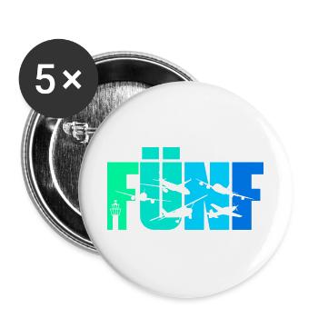 5. Geburtstag Junge 5 Jahre Flugzeug Flugzeuge - Buttons groß 56 mm (5er Pack) - Weiß - Vorne