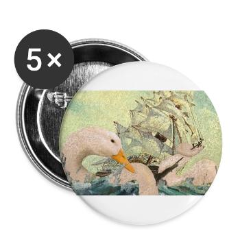 Entenwrack - Buttons groß 56 mm (5er Pack) - Weiß - Vorne