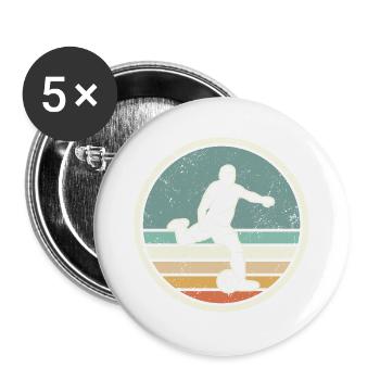 Fußballer Fußballtrainer Vintage Fußballspieler - Buttons groß 56 mm (5er Pack) - Weiß - Vorne