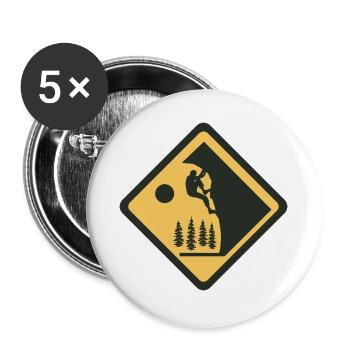 Bergsteiger Bouldern Kletterer Klettern - Buttons groß 56 mm (5er Pack) - Weiß - Vorne