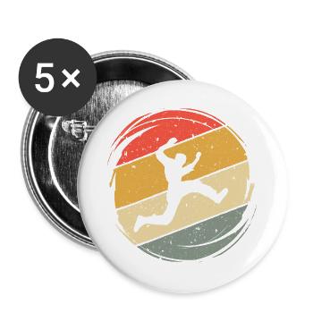 Vintage Parkour Läufer Freerunner Freerunning - Buttons groß 56 mm (5er Pack) - Weiß - Vorne