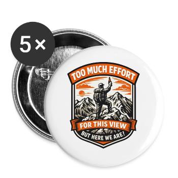 Bergsteiger Patch Aussicht Gipfelbier - Buttons groß 56 mm (5er Pack) - Weiß - Vorne