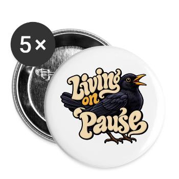 Amsel - Buttons groß 56 mm (5er Pack) - Weiß - Vorne