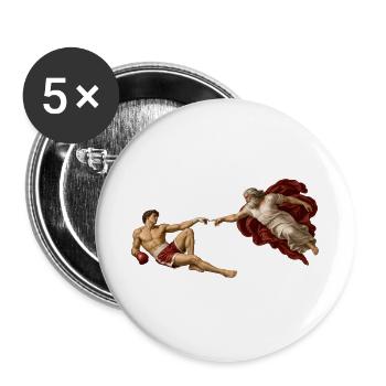Die Erschaffung des Boxers - Buttons groß 56 mm (5er Pack) - Weiß - Vorne