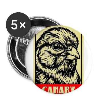 Kanarienvogel Canary Vintage Vogel Poster - Buttons groß 56 mm (5er Pack) - Weiß - Vorne