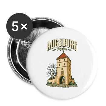 Augsburg Vogeltor - Buttons groß 56 mm (5er Pack) - Weiß - Vorne