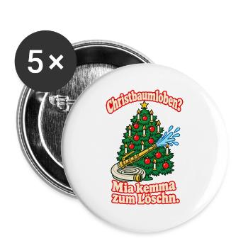 Christbaumloben Mia kemma Löschn - Buttons groß 56 mm (5er Pack) - Weiß - Vorne