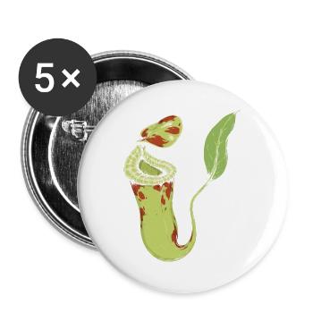 Grüner Fantasie-Spross - Buttons groß 56 mm (5er Pack) - Weiß - Vorne