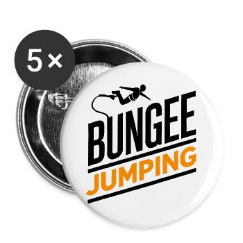  Bungee Jumper Geschenkidee, Bungy Jumps, Bungee - Buttons groß 56 mm (5er Pack) - Weiß - Vorne