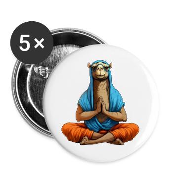 Yoga Kamel - Buttons groß 56 mm (5er Pack) - Weiß - Vorne