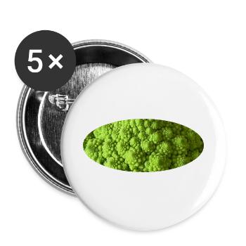 Romanesco-Brokkoli - Buttons groß 56 mm (5er Pack) - Weiß - Vorne
