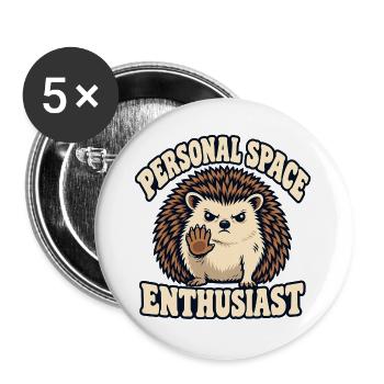 Persönlicher Igel - Buttons groß 56 mm (5er Pack) - Weiß - Vorne