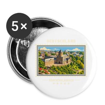 Deutschland Mönchengladbach Vintage Reisemarke - Buttons groß 56 mm (5er Pack) - Weiß - Vorne