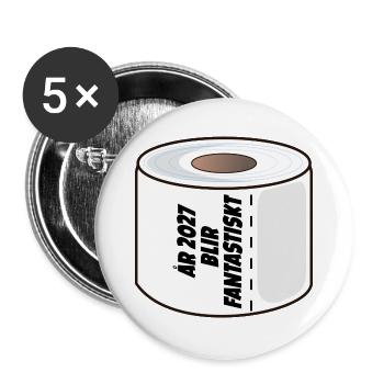 Toilettenpapier 2027 - Buttons groß 56 mm (5er Pack) - Weiß - Vorne