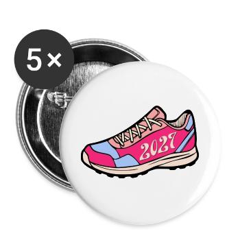 NEUJAHRESVORSÄTZE 2027 - Buttons groß 56 mm (5er Pack) - Weiß - Vorne
