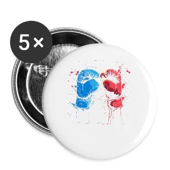 Kickboxhandschuhe Grafik - Buttons groß 56 mm (5er Pack) - Weiß - Vorne