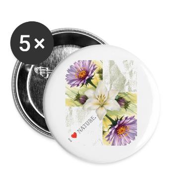 Nature_-4500_x_5400_px- - Buttons groß 56 mm (5er Pack) - Weiß - Vorne