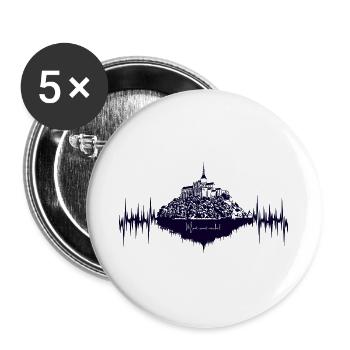 Mont-Saint-Michel, Normandie, Frankreich - Buttons groß 56 mm (5er Pack) - Weiß - Vorne