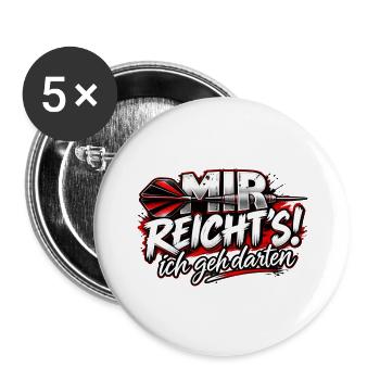 Mr Reichts Ich geh darten - Buttons groß 56 mm (5er Pack) - Weiß - Vorne