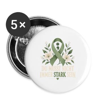 Mentale Gesundheit Awareness Monat  - Buttons groß 56 mm (5er Pack) - Weiß - Vorne
