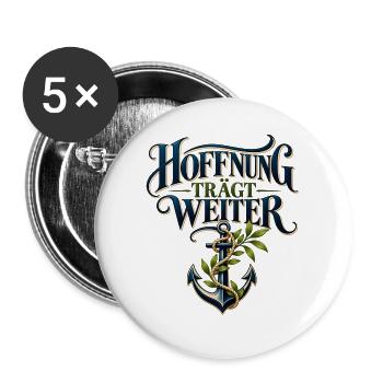 Glaube & Hoffnung – Vertrauen trägt weiter - Buttons groß 56 mm (5er Pack) - Weiß - Vorne