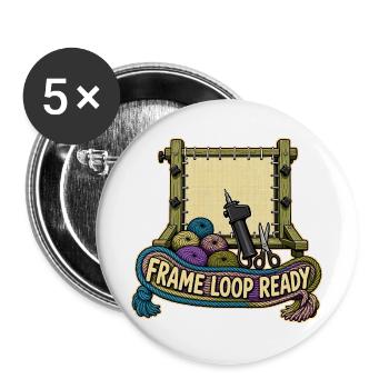 FRAME LOOP READY - Buttons groß 56 mm (5er Pack) - Weiß - Vorne