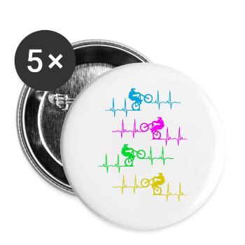 Fahrrad - F A H R   R A D ! - Buttons groß 56 mm (5er Pack) - Weiß - Vorne