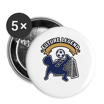 Zukünftige Legende – Backyard Soccer Kid Abzeichen - Buttons groß 56 mm (5er Pack) - Weiß - Vorne