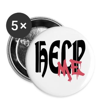 HelpMe - Buttons groß 56 mm (5er Pack) - Weiß - Vorne