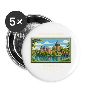 Deutschland Krefeld Vintage Reisemarke - Buttons groß 56 mm (5er Pack) - Weiß - Vorne