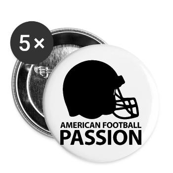 Leidenschaft für American Football - Buttons groß 56 mm (5er Pack) - Weiß - Vorne
