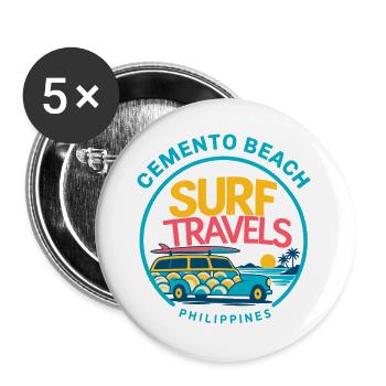 Retro Surf Van Philippines - Buttons groß 56 mm (5er Pack) - Weiß - Vorne
