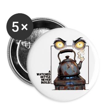Magische Augen Auf Rostkessel-Wacht - Buttons groß 56 mm (5er Pack) - Weiß - Vorne