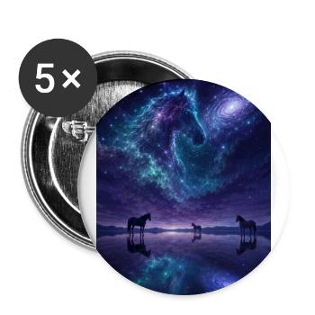 Galaxie Pferde auf dem Salzsee - Buttons groß 56 mm (5er Pack) - Weiß - Vorne