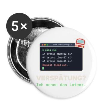 Ping Verzögerung: Latenz Meme - Buttons groß 56 mm (5er Pack) - Weiß - Vorne