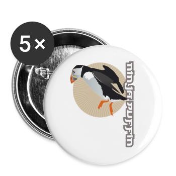 Ninja Puffin - Buttons groß 56 mm (5er Pack) - Weiß - Vorne
