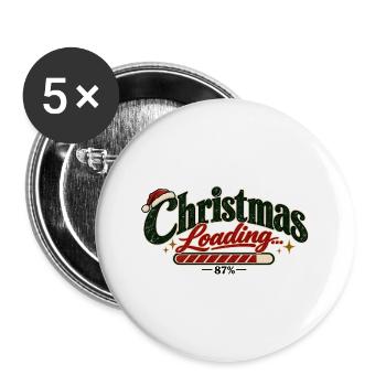 Christmas Loading – Minimalist Christmas - Buttons groß 56 mm (5er Pack) - Weiß - Vorne