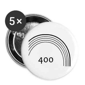 400 Meter Laufbahn - Buttons groß 56 mm (5er Pack) - Weiß - Vorne