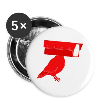 AGENT PIGEON  - Buttons groß 56 mm (5er Pack) - Weiß - Vorne