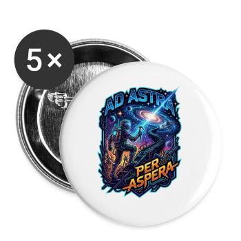 Ad_Astra_per_Aspera - Buttons groß 56 mm (5er Pack) - Weiß - Vorne