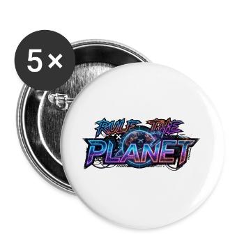 Rule_the_Planet - Buttons groß 56 mm (5er Pack) - Weiß - Vorne