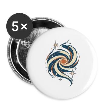 Galaxiestrom – Galaxie - Buttons groß 56 mm (5er Pack) - Weiß - Vorne