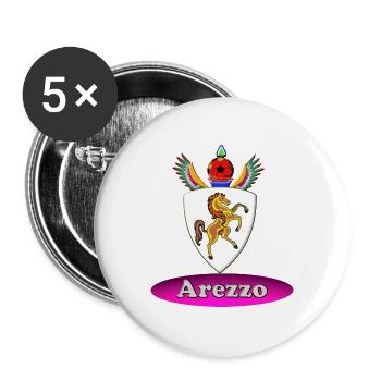 Arezzo-Pferdewappen – Majestätischer Hengst Heraldic Em - Buttons groß 56 mm (5er Pack) - Weiß - Vorne