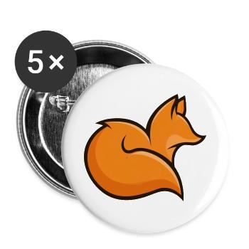 Fuchs-Logo - Buttons groß 56 mm (5er Pack) - Weiß - Vorne
