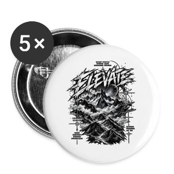 Elevate Gipfelkraft und Fortschritt - Buttons groß 56 mm (5er Pack) - Weiß - Vorne