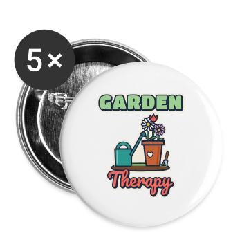 Gartentherapie - Buttons groß 56 mm (5er Pack) - Weiß - Vorne